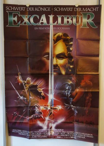 Excalibur original release german four-panel movie poster